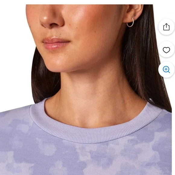 Mondetta Women’s Purple Floral Print Sweatshirt - Picture 2 of 4